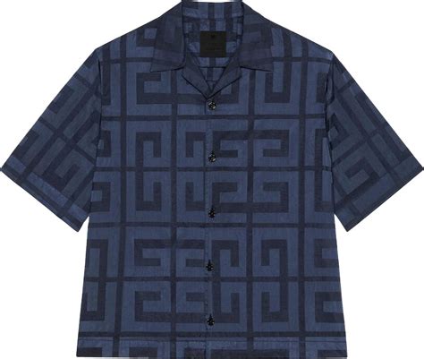 givenchy men 4g boxy fit shiny hawaiian shirt|Boxy fit shirt in 4G cotton .